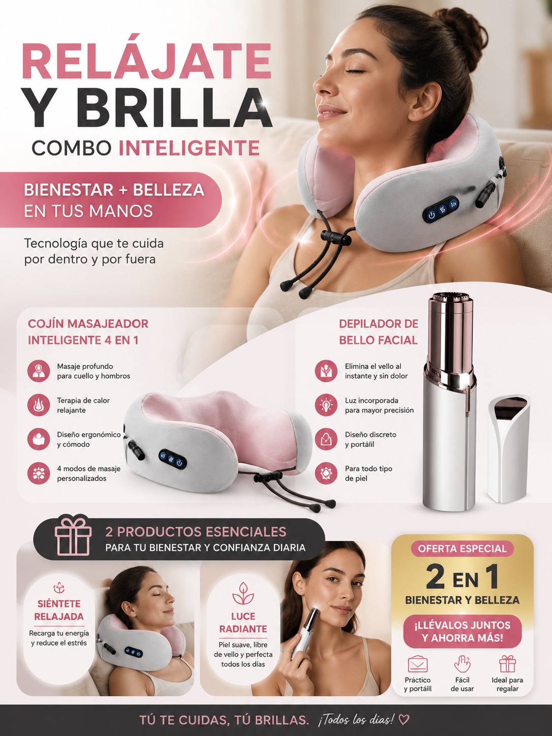 COMBO MASAJEADOR Y DEPILADOR FACIAL